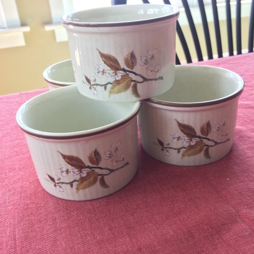 4 Ramekins mini soufflé baking wild cherry dish